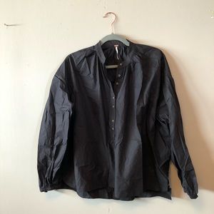 Free people black smock blouse in XS